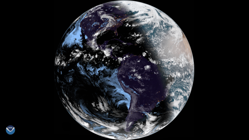 The Summer Solstice of 2018 captured by the GOES-16 satellite.