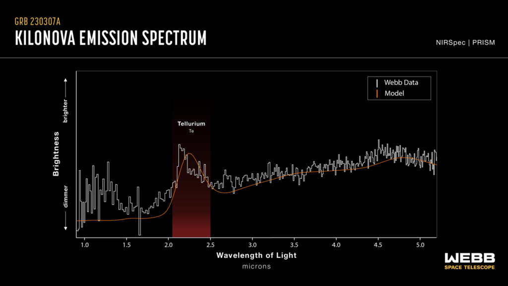 Kilonova spectrum showing evidence of Tellurium